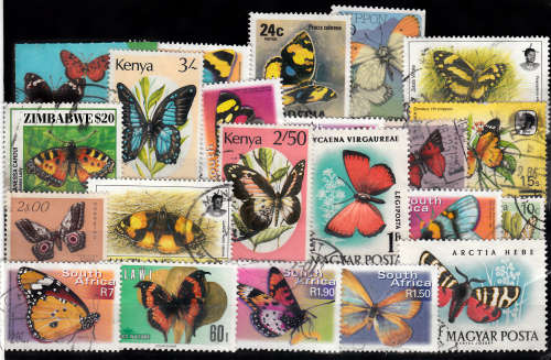 THEMATIC BUTTERFLIES MIXED USED LOT