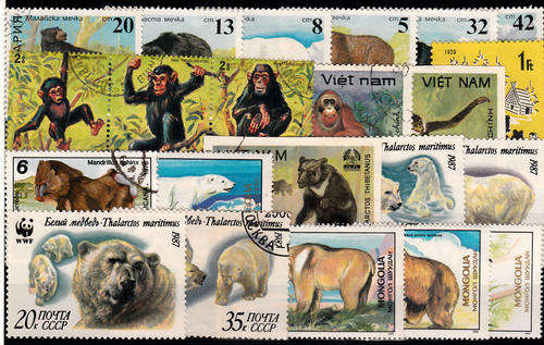THEMATIC ANIMALS 3 SCANS 55 STAMPS