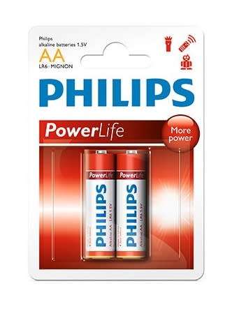 Philips Power Alkaline AA Battery Pack (2-Pack)