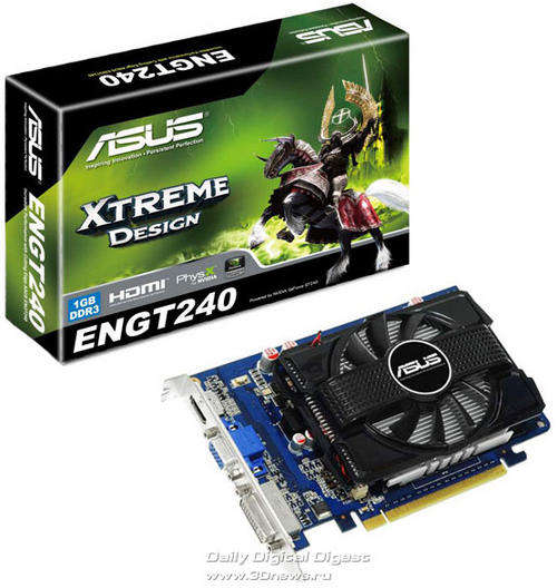 GRAPHICS CARD ASUS ENGT240/DI/1GD3/A GT240 PCIExpress2.0x16 1GBDDR (AS NEW,ORIGNAL RETAIL PACKAGING)