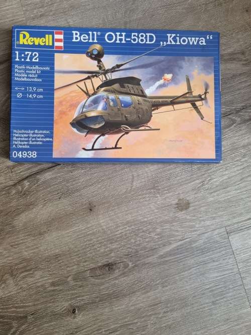 Revell 04938 Bell OH-58D Kiowa Model Kit, 1:72 Scale, 13.9 cm, Multi-Color