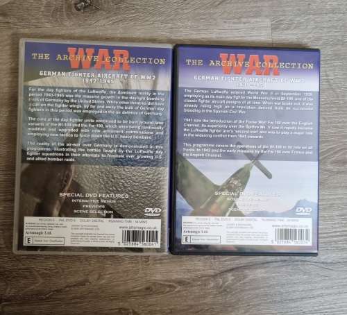 War: The Archive Collection - GERMAN FIGHTER AIRCRAFT OF WW2 both DVD`s 1939 - 1942 and 1942 to 1945