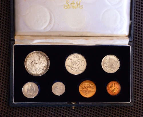 Republic of South Africa: Proof Set of 1965 - Original SA Mint Blue Box (First Issue of the Series)