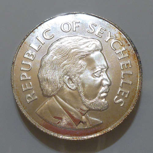 1977 Republic Of Seychelles Silver 25 Rupees Proof (Queens Silver Jubilee) Mintage of 15,000