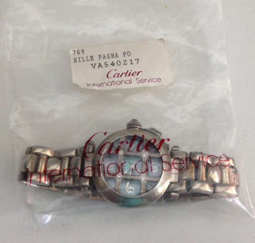 Vintage Designer Cartier Bille Pasha Argent .925 Silver Ladies Dress Watch As Found.