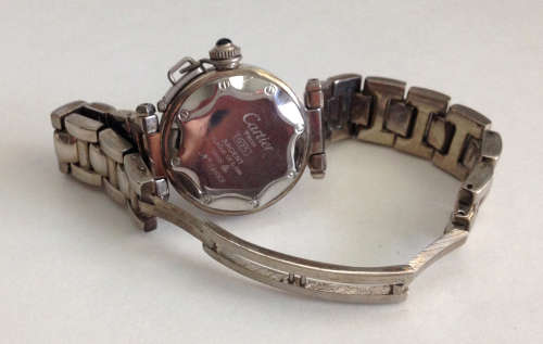 Vintage Designer Cartier Bille Pasha Argent .925 Silver Ladies Dress Watch As Found.