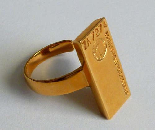 South African Gold Company ~ `Gold Bullion Collection` ~ 24 Karat ~ Gold Bar Ring
