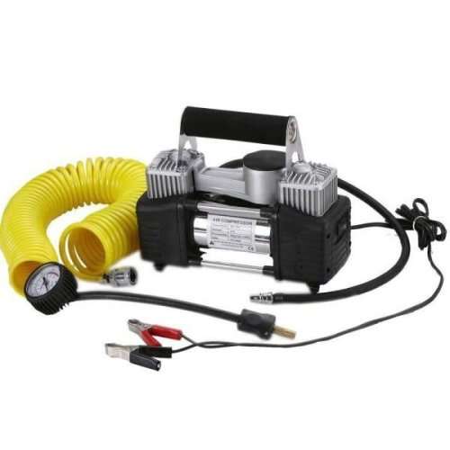 Heavy Duty Portable Air Compressor Dual Cylinder Direct Drive 12V