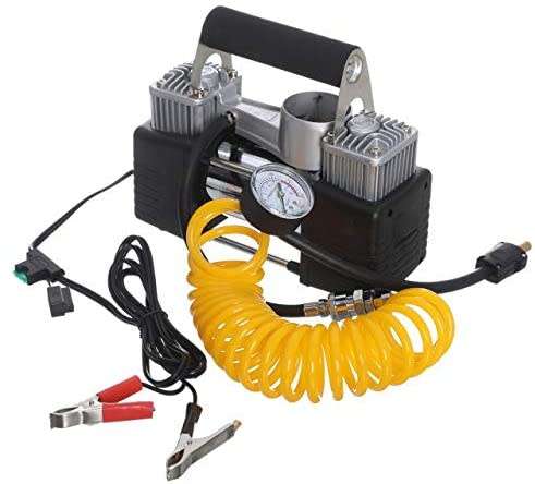 Heavy Duty Portable Air Compressor Dual Cylinder Direct Drive 12V