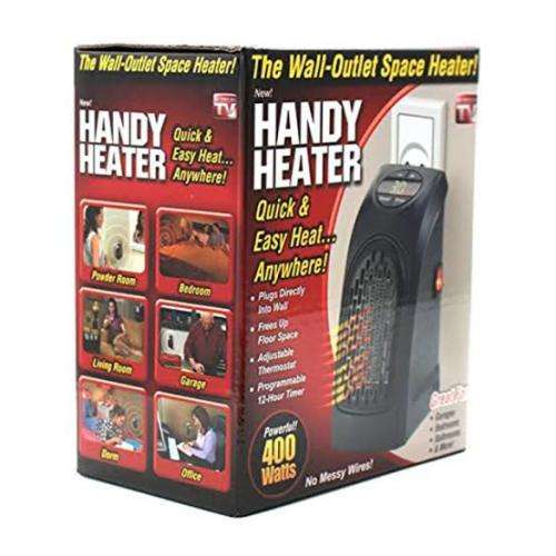 Portable Mini Handy Heater, 400W Handy Heater Compact Digital Electric Heater Fan Wall-Outlet