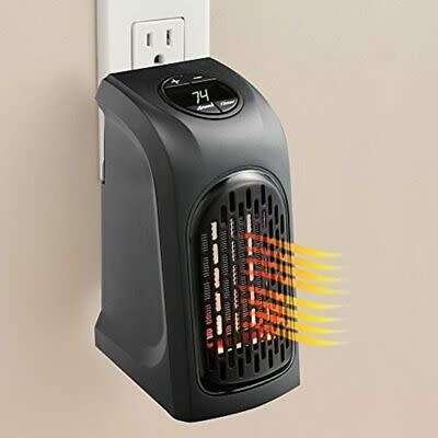 Portable Mini Handy Heater, 400W Handy Heater Compact Digital Electric Heater Fan Wall-Outlet