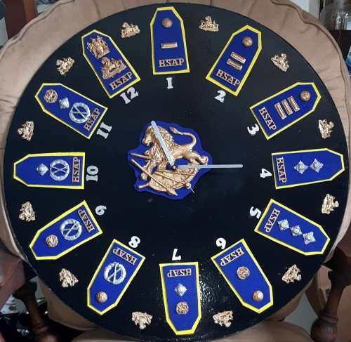 VERY HOT. B.S.A.Police wall clock I of a 1 Handcrafted.