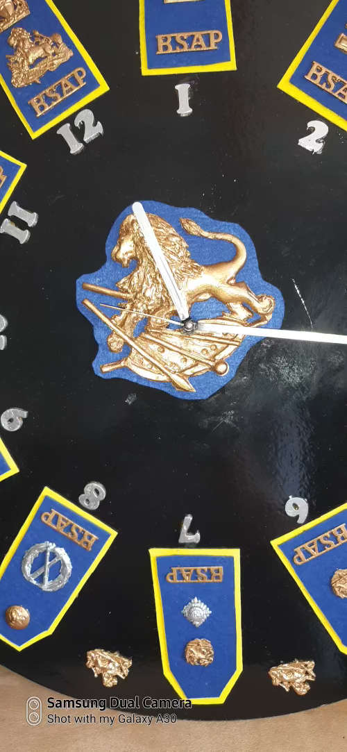 VERY HOT. B.S.A.Police wall clock I of a 1 Handcrafted.