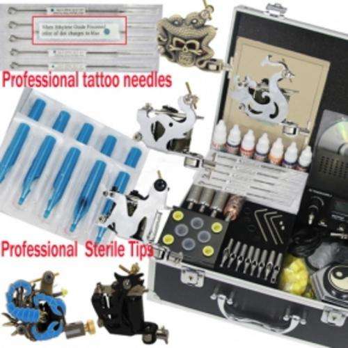 Tattoo Kit Pro 6 Guns Power Tip Needles Skin Ink