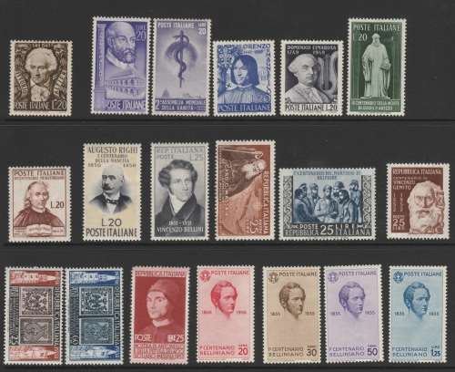 Italy 1940s and 1950s Selection of Mint Hinged MH Stamps