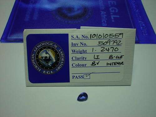 1.2470ct TANZANITE, EGL CERTIFIED, INTENSE!!!