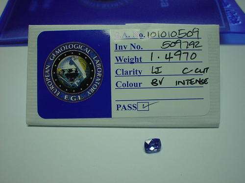 1.497ct TANZANITE, EGL CERTIFIED, INTENSE!!!