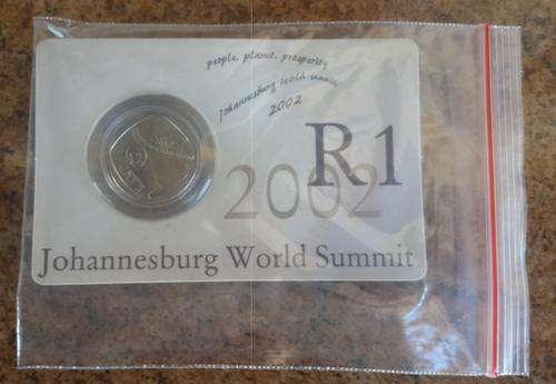 2002 R1 CIRCULATION COIN - JOHANNESBURG WORLD SUMMIT - ENCAPSULATED