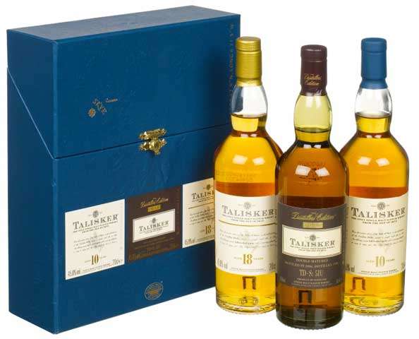TALISKER WHISKY SET - 3 X 200ML GLASS BOTTLES IN GIFT BOX