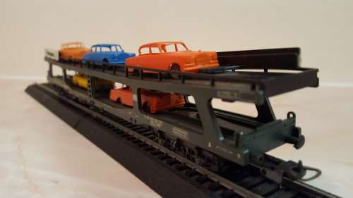 Lima - Double Deck Mercedes Car Carrier c/with cars. (Not Boxed)