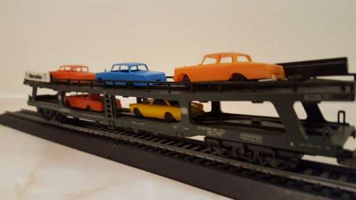 Lima - Double Deck Mercedes Car Carrier c/with cars. (Not Boxed)