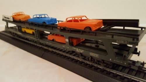 Lima - Double Deck Mercedes Car Carrier c/with cars. (Not Boxed)
