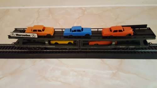 Lima - Double Deck Mercedes Car Carrier c/with cars. (Not Boxed)