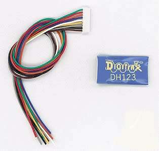 Digitrax DH123D 1.5 Amp HO Scale Mobile DCC Decoder with Wired Interface.