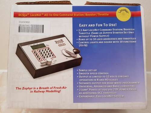 Digitrax DCS50 All-in-one Command Station/Booster/Throttle, c/with Power Supply.