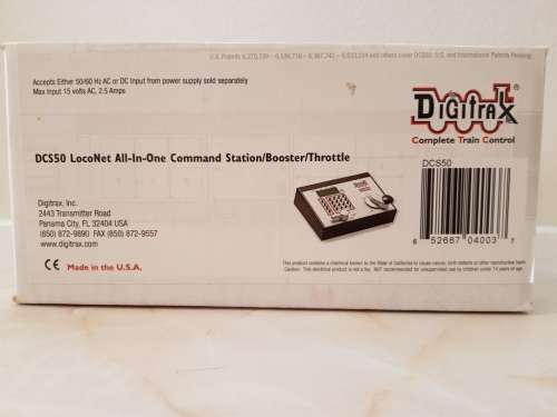 Digitrax DCS50 All-in-one Command Station/Booster/Throttle, c/with Power Supply.