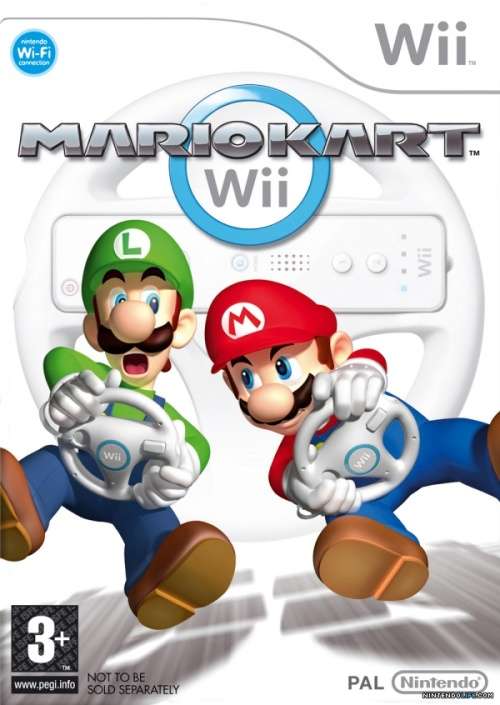 MARIO KART WITH OFFICIAL NINTENDO WII WHEEL (WHITE) GAME FOR WII