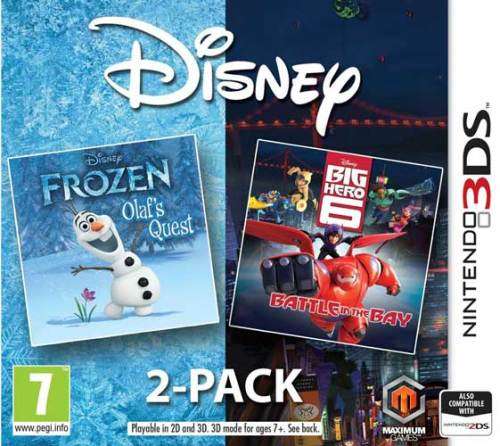 DISNEY DOUBLE PACK-FROZEN (OLAF'S QUEST) AND BIG HERO 6 (BATTLE IN THE BAY ) NINTENDO 3DS / 2DS GAME