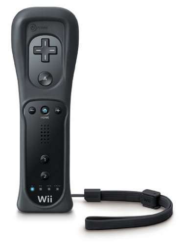 OFFICIAL NINTENDO WII REMOTE WITH JACKET AND WRIST STRAP (BLACK)