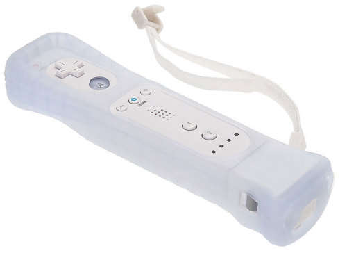 OFFICIAL NINTENDO WII REMOTE WITH MOTION SENSOR JACKET AND WRIST STRAP (WHITE)