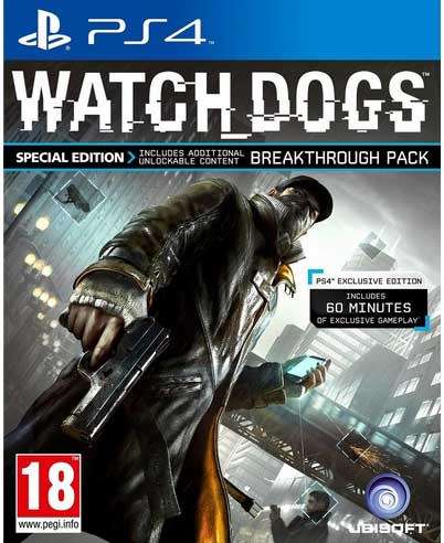 WATCH DOGS SPECIAL EDITION GAME FOR PS4