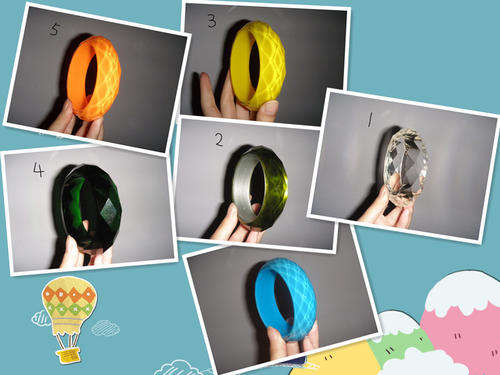 Fashion Ladies Bangle - Clear,Green,Yellow,Dark Green,Orange,Blue