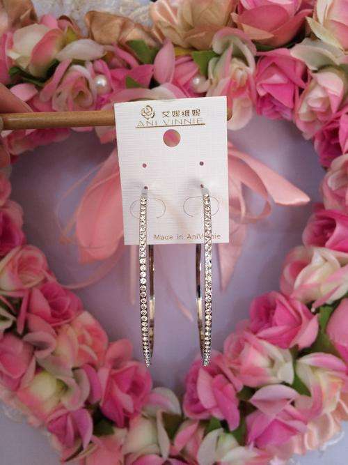 Fashion Oval Diamonte Earrings