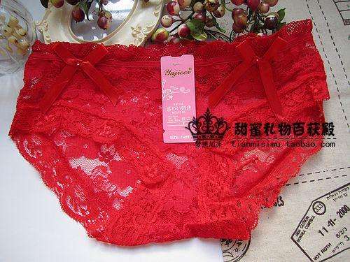 Sexy Red Full Lace Ladies Panties - One Size