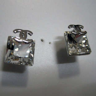 Silver Chanel Cubic Zirconia Studs
