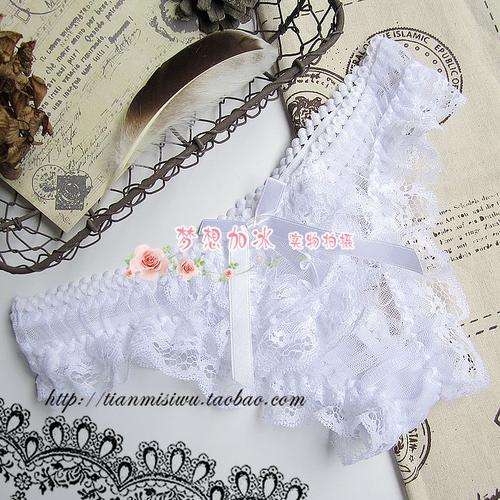 Ladies White Lace G-string pantie- One Size