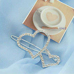Beautiful Hearts Cubic Zirconia Hairclip
