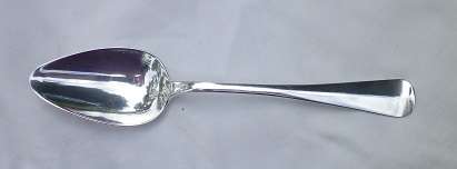 ANTIQUE HALLMARKED STERLING SILVER RAT TAIL SERVING SPOON DUTCH (1910) 57 grm. 21 cm