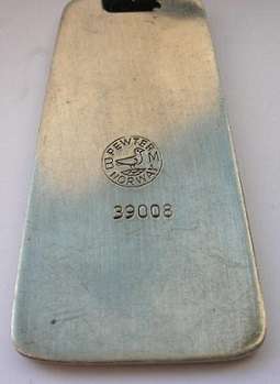 WOW! Modernist 1960's Brodrene Mylius, Norway pewter designer pendant on black leather thong No39008