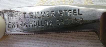 VINTAGE 'MONOPOL' SOLINGEN GERMANY CUT THROAT RAZOR. BEST SILVER STEEL. EXTRA HOLLOW GROUND