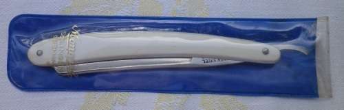 VINTAGE 'MONOPOL' SOLINGEN GERMANY CUT THROAT RAZOR. BEST SILVER STEEL. EXTRA HOLLOW GROUND