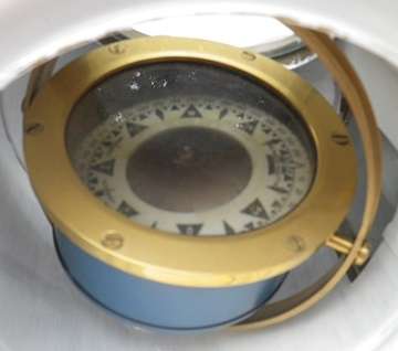 RARE BRASS LIFEBOAT (BINNACLE) COMPASS. NO; 323 GREAT BRITAIN, 1926. ELECTRIFIED