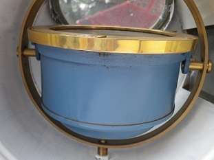 RARE BRASS LIFEBOAT (BINNACLE) COMPASS. NO; 323 GREAT BRITAIN, 1926. ELECTRIFIED