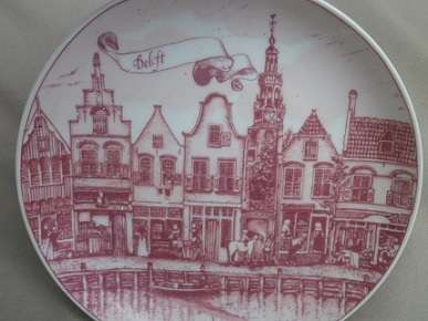ROMANTIC PINK Delft Holland Ouden Molen Fabriek Special Limited Collectors Edition Plate. cm