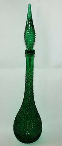 WOW! Splendid huge Jade green "GENIE" vintage bath salts bottle. 56cm tall.