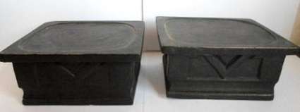 Superb pair of large green Chinese Peking Glass Temple Foo Dogs on camphor wood stands